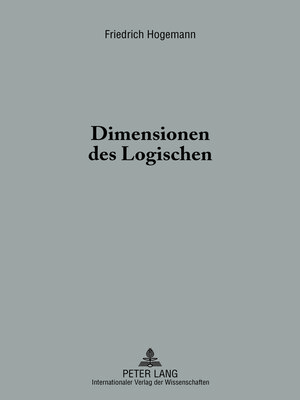 cover image of Dimensionen des Logischen